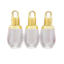 S19 10ml In stock Ready to Ship Transparent Body Gold Lid  Lotion Serum Acrylic Dropper Pump Bottle